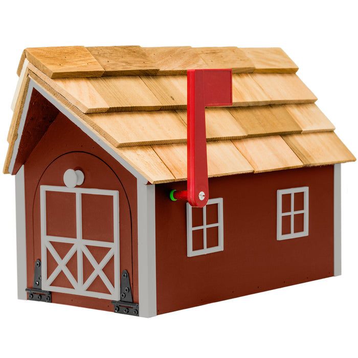 Amish Custom Painted Mailbox with Cedar Shingle Roof