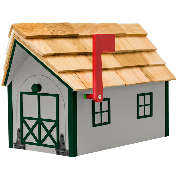 Amish Custom Painted Mailbox with Cedar Shingle Roof
