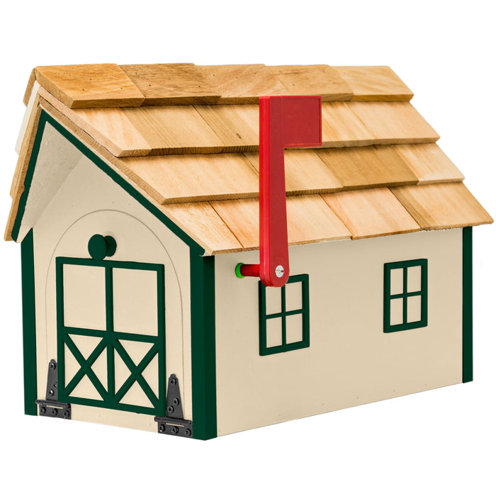 Amish Custom Painted Mailbox with Cedar Shingle Roof