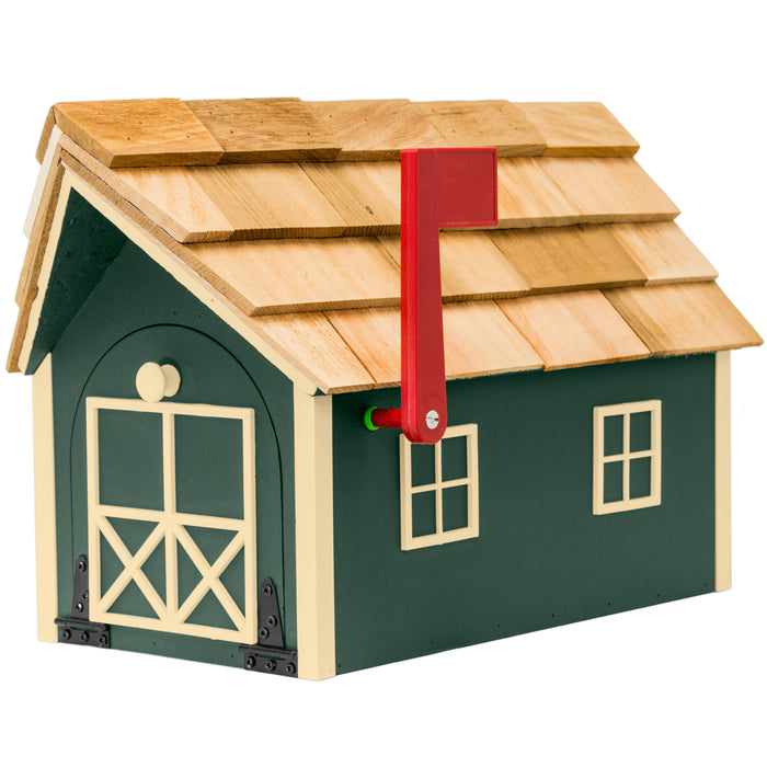 Amish Custom Painted Mailbox with Cedar Shingle Roof