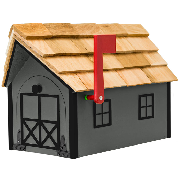 Amish Custom Painted Mailbox with Cedar Shingle Roof
