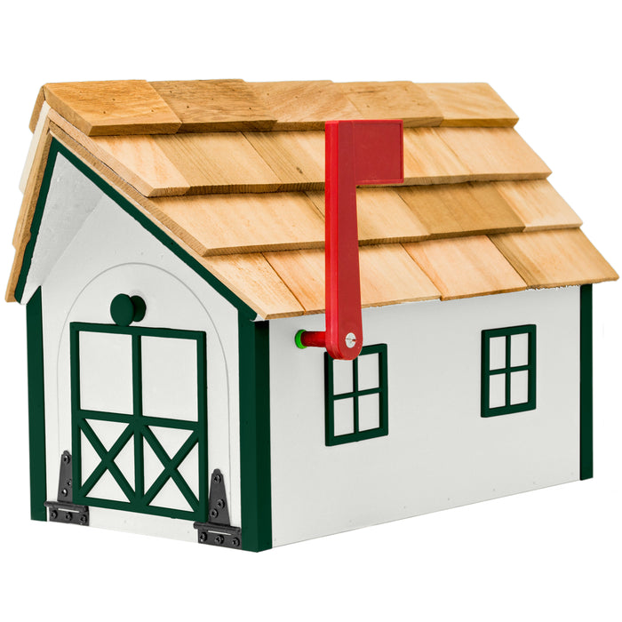 Amish Custom Painted Mailbox with Cedar Shingle Roof