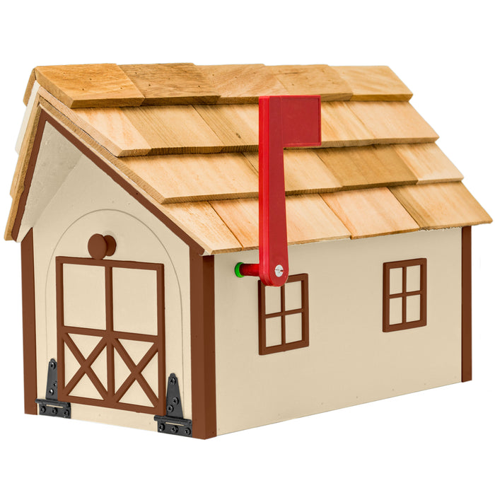 Amish Custom Painted Mailbox with Cedar Shingle Roof