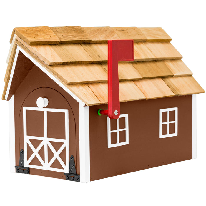 Amish Custom Painted Mailbox with Cedar Shingle Roof