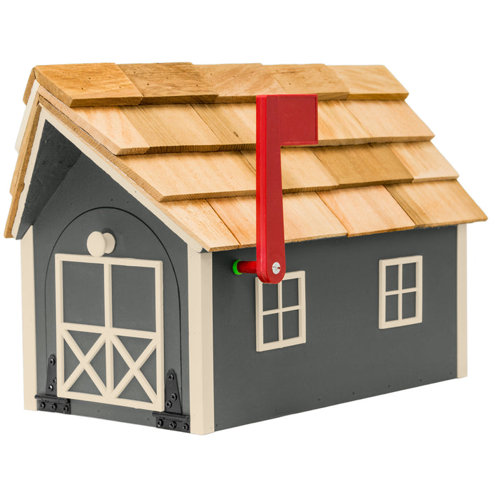 Amish Custom Painted Mailbox with Cedar Shingle Roof