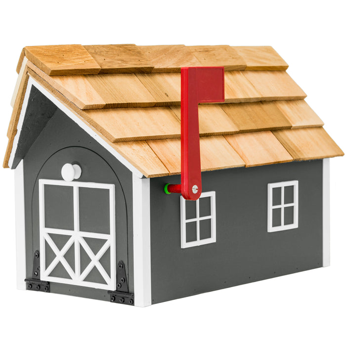 Amish Custom Painted Mailbox with Cedar Shingle Roof