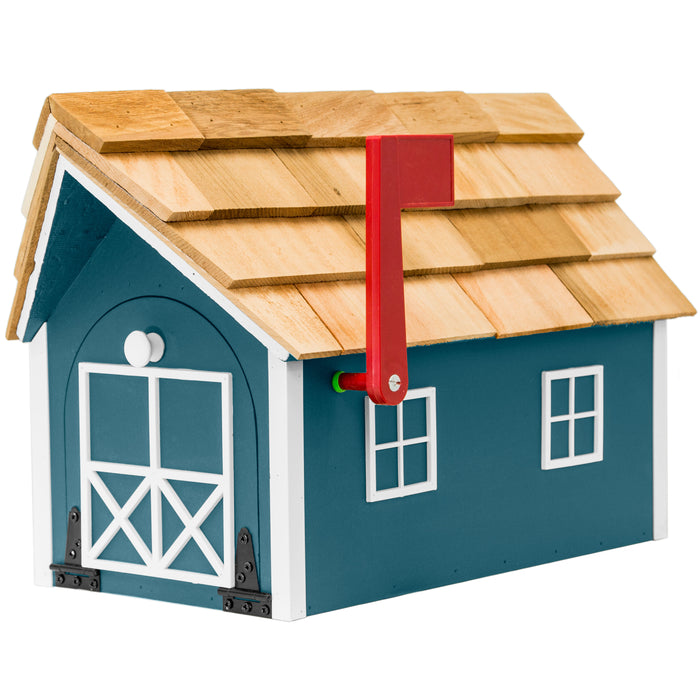 Amish Custom Painted Mailbox with Cedar Shingle Roof