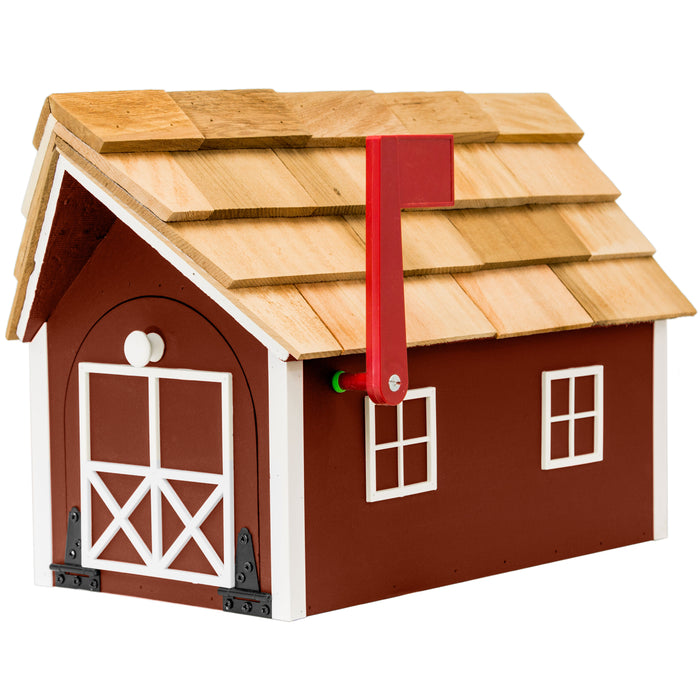 Amish Custom Painted Mailbox with Cedar Shingle Roof