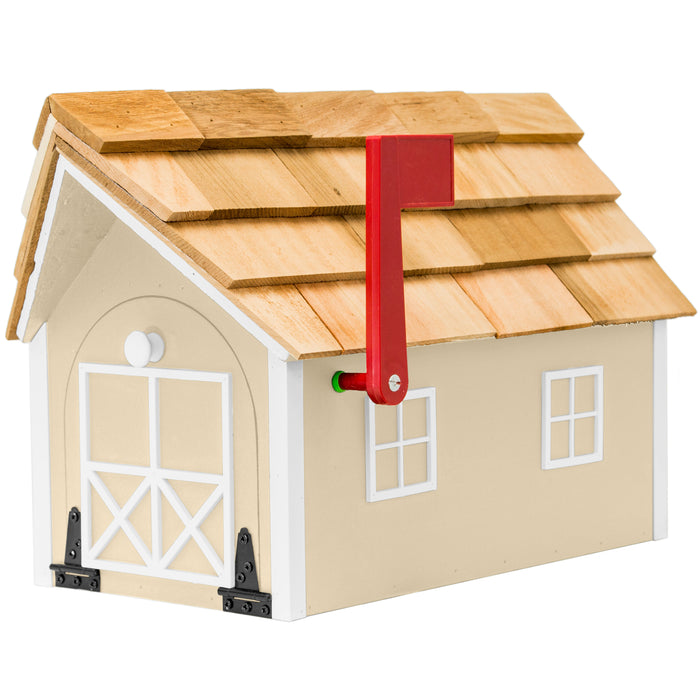 Amish Custom Painted Mailbox with Cedar Shingle Roof
