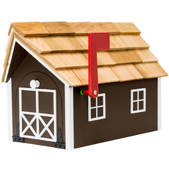 Amish Custom Painted Mailbox with Cedar Shingle Roof