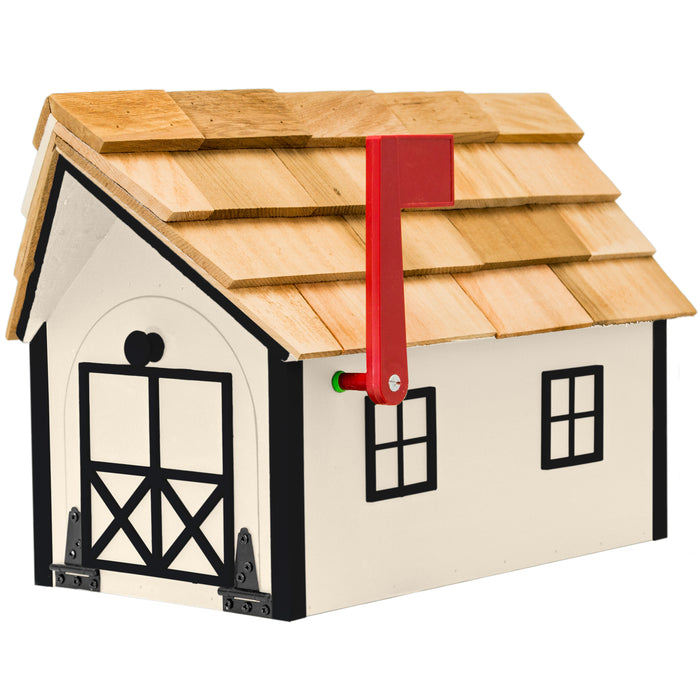 Amish Custom Painted Mailbox with Cedar Shingle Roof