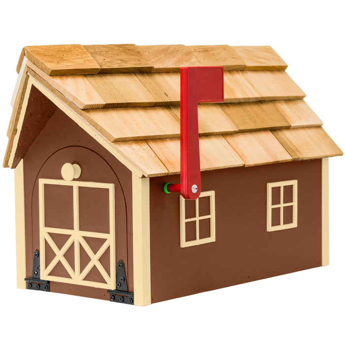 Amish Custom Painted Mailbox with Cedar Shingle Roof