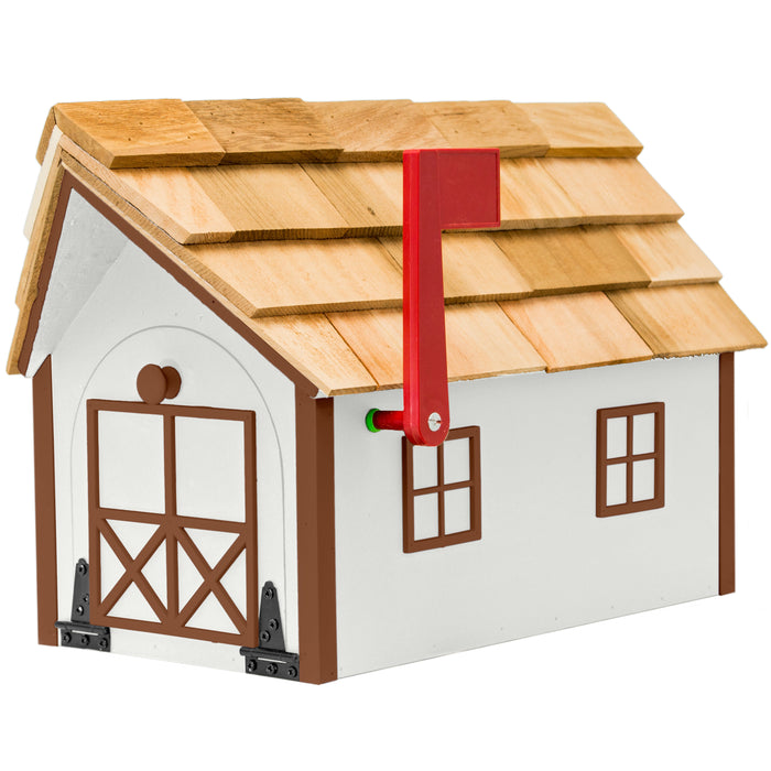 Amish Custom Painted Mailbox with Cedar Shingle Roof