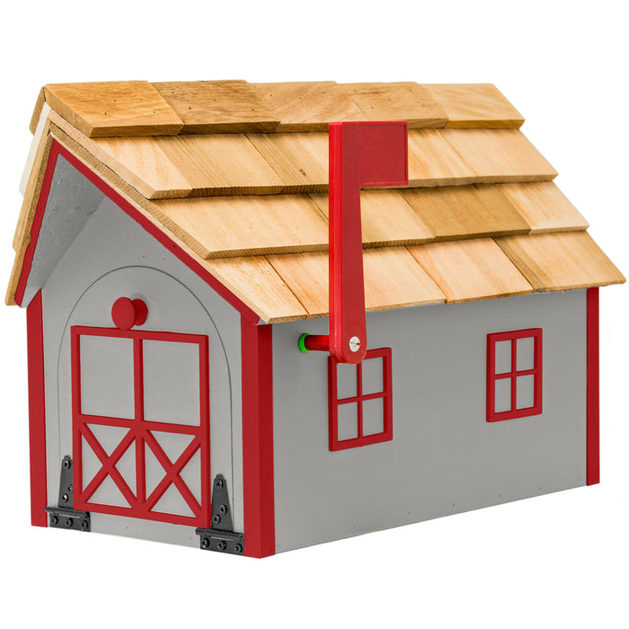 Amish Custom Painted Mailbox with Cedar Shingle Roof