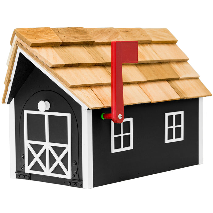 Amish Custom Painted Mailbox with Cedar Shingle Roof